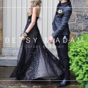 Betsy & Adam Giselle Strapless Sweetheart Corset Gown